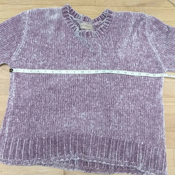Philosophy Lavender Purple Lilac Chenille Chunky Knit Sweater size Medium M - Picture 7 of 8